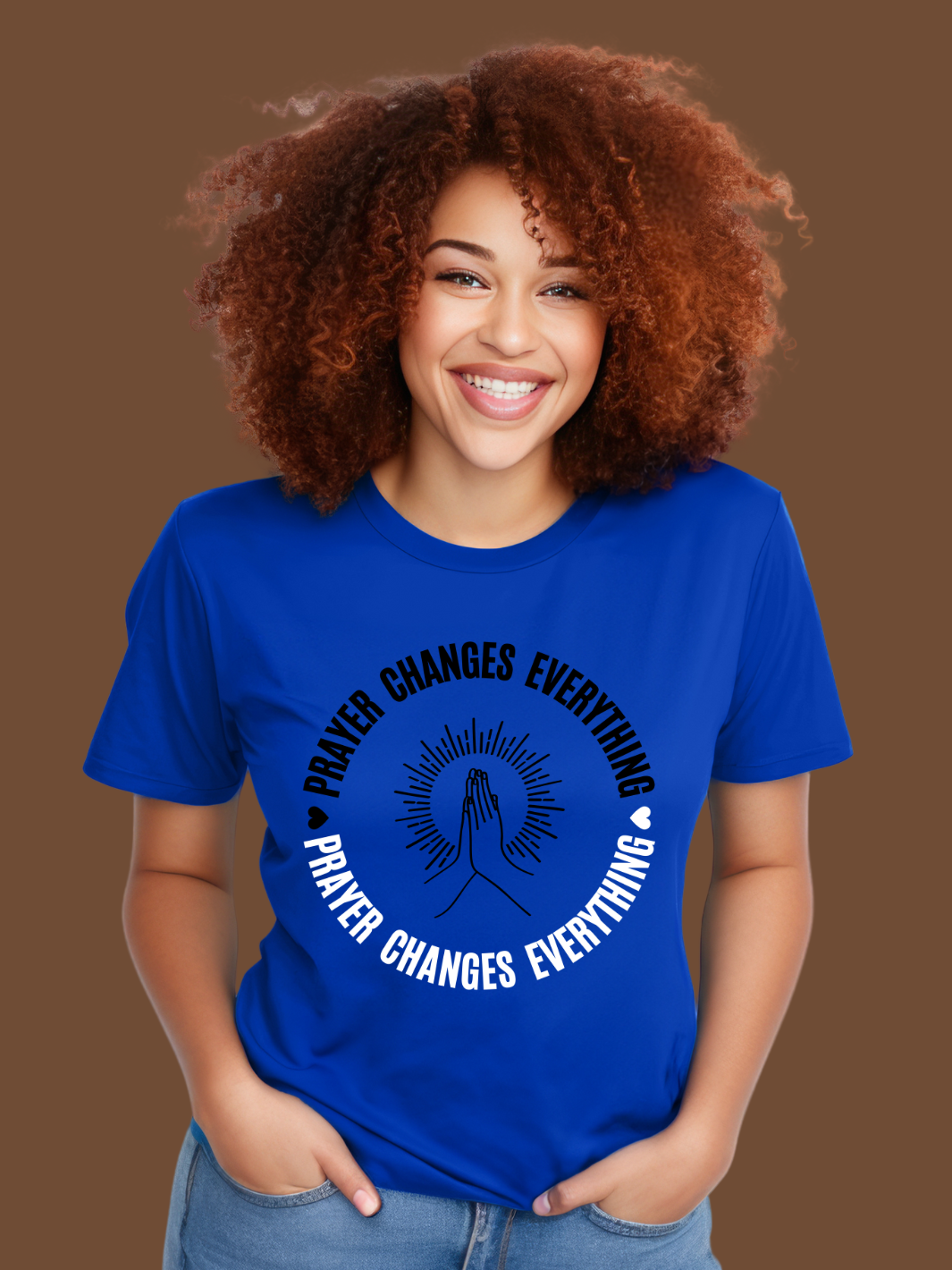 PRAYER CHANGES EVERYTHING T-Shirt- Blue