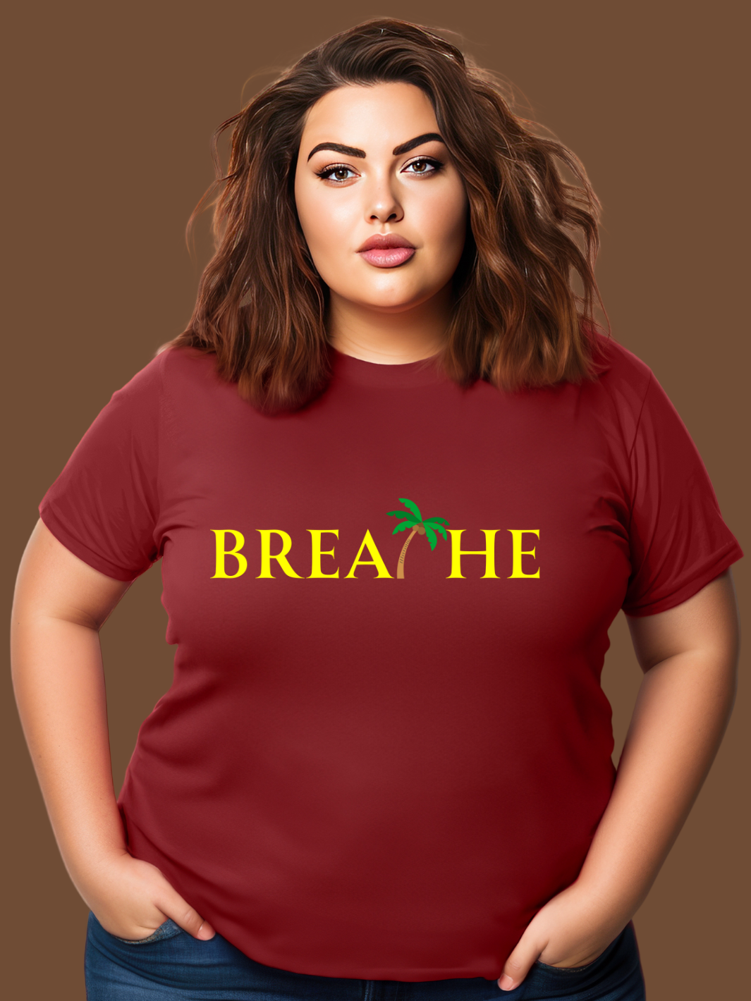 BREATHE T-Shirt- Burgundy