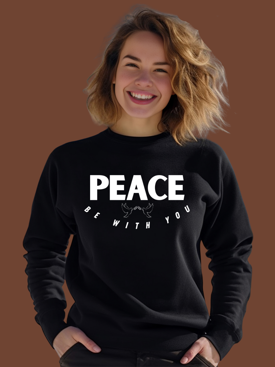 PEACE BE WITH YOU Sweatshirt- Black