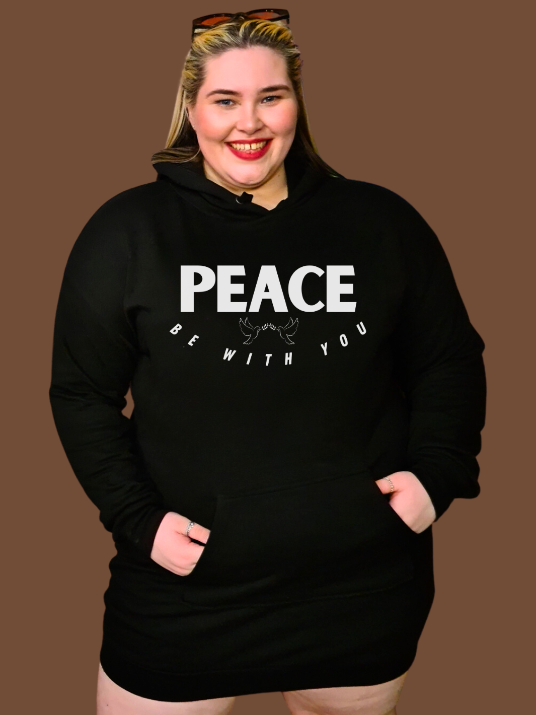 PEACE BE WITH YOU Hoodie Dress