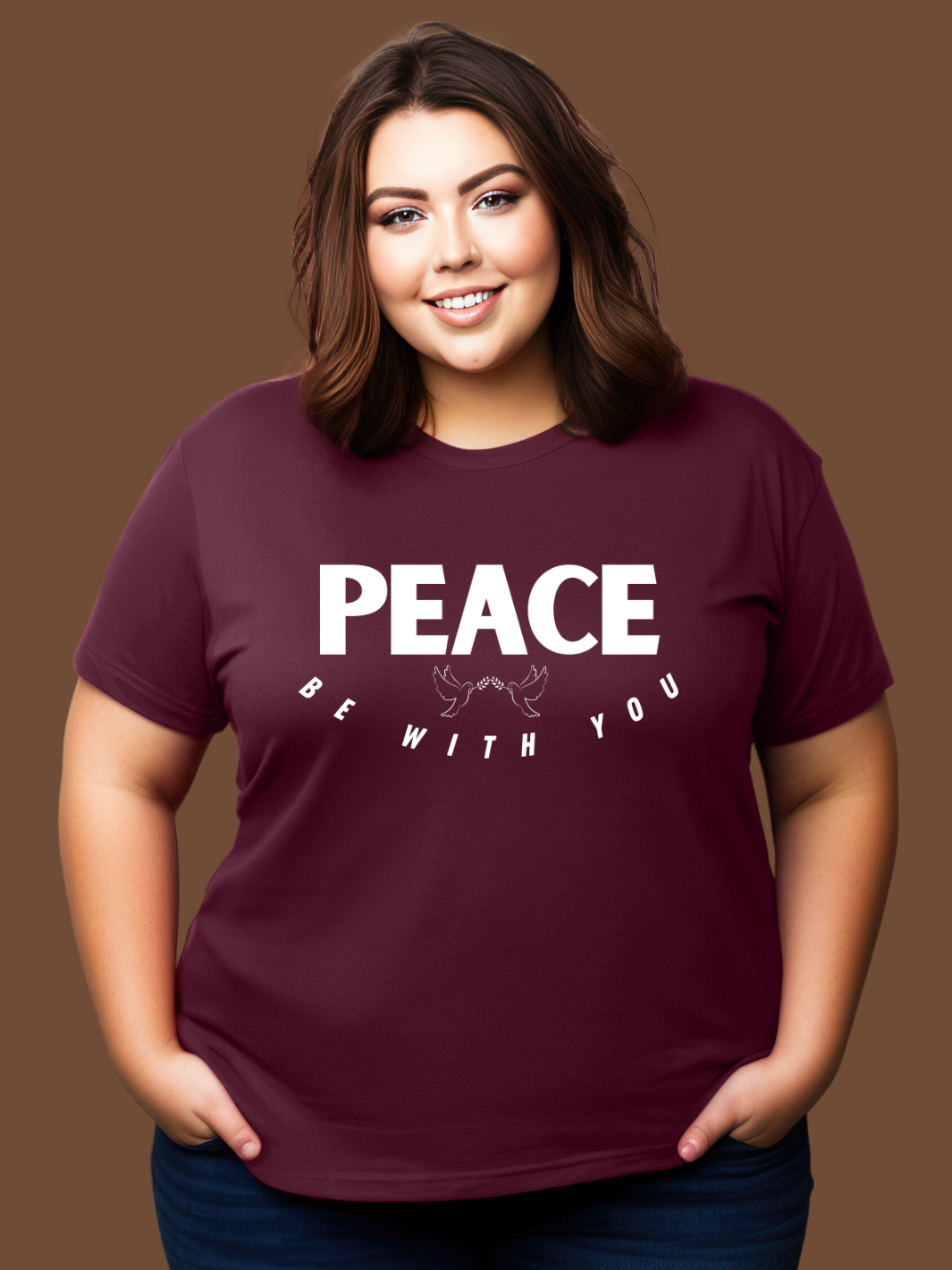 PEACE BE WITH YOU T-Shirt- Maroon