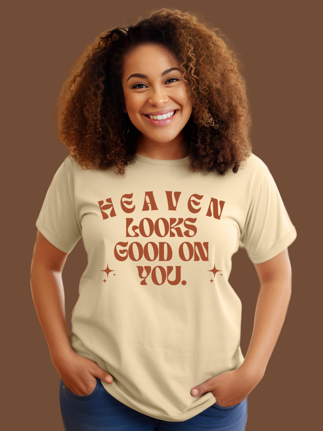 HEAVEN LOOKS GOOD ON YOU T-Shirt- Black