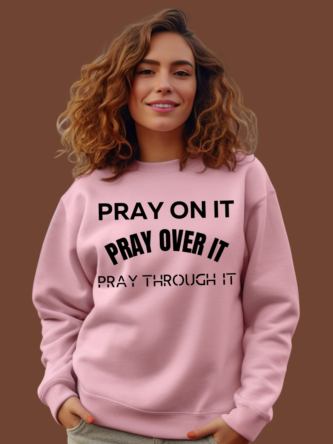 PRAY ON IT Sweatshirt- Red